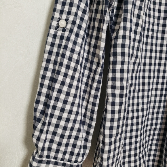 Tommy Hilfiger Classic Fit Black White Gingham Plaid Roll Tab Button Down Shirt - Picture 11 of 14